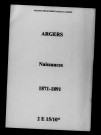 Argers. Naissances 1871-1891