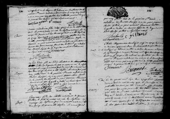 Rivières (Les). Baptêmes, mariages, sépultures 1728-1736