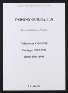 Pargny-sur-Saulx. Naissances, mariages, décès 1905-1908 (reconstitutions)