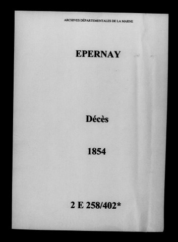 Épernay. Décès 1854