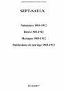 Sept-Saulx. Naissances, décès, mariages, publications de mariage 1903-1912