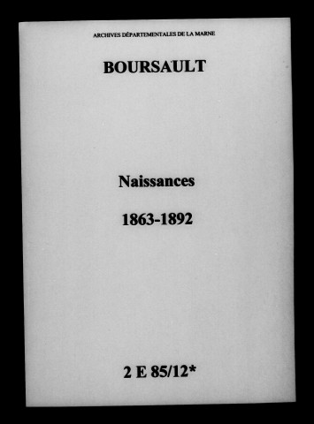 Boursault. Naissances 1863-1892