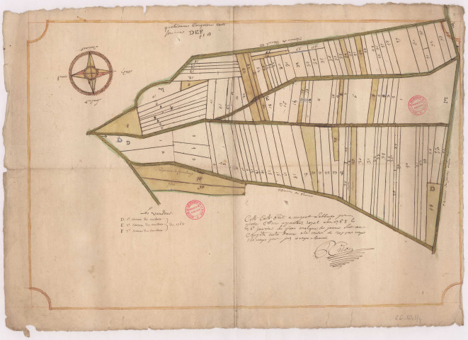 Plan des biens sis à Courlancy (1768), Crion