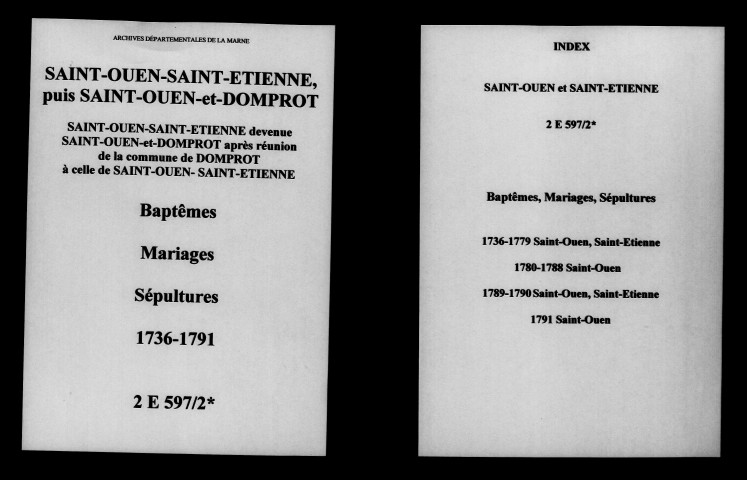 Saint-Ouen. Baptêmes, mariages, sépultures 1736-1791