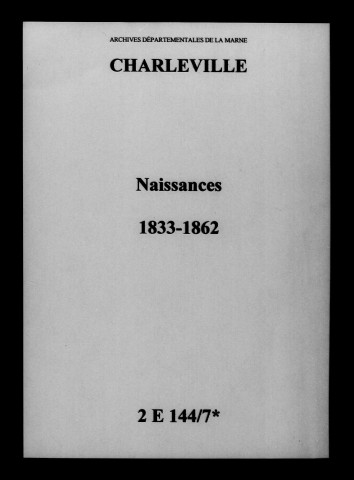 Charleville. Naissances 1833-1862