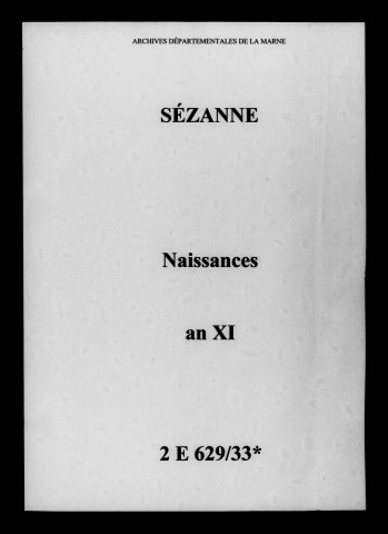 Sézanne. Naissances an XI