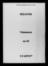 Sézanne. Naissances an XI
