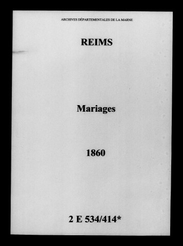 Reims. Mariages 1860