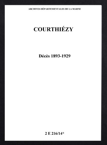 Courthiézy. Décès 1893-1929