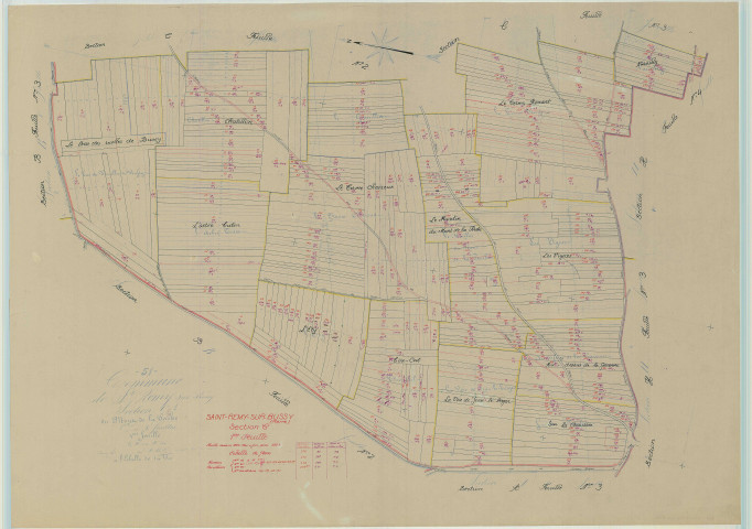 Saint-Remy-sur-Bussy (51515). Section C1 échelle 1/2500, plan mis à jour pour 1957, plan non régulier (papier)