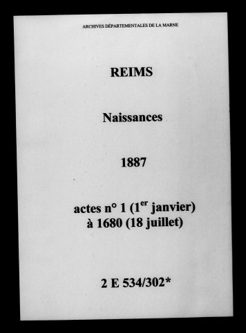 Reims. Naissances 1887