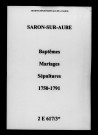 Saron-sur-Aube. Baptêmes, mariages, sépultures 1750-1791
