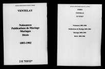 Ventelay. Naissances, publications de mariage, mariages, décès 1893-1902