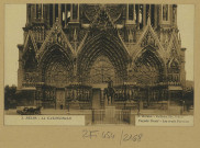 REIMS. 3. La Cathédrale - Façade ouest - Les Trois Porches / Cliché Rothier.
Reims Pailloux, lib. (51 - Reimsphototypie J. Bienaimé).1914