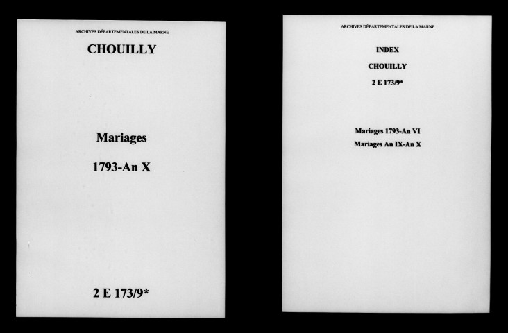 Chouilly. Mariages 1793-an X