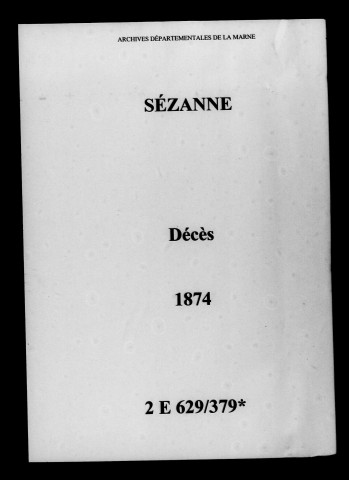 Sézanne. Décès 1874