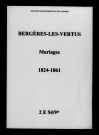 Bergères-lès-Vertus. Mariages 1824-1861