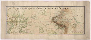RN 51. Plan d'ensemble entre Vaudancourt et le bois de Montmort, 1780.