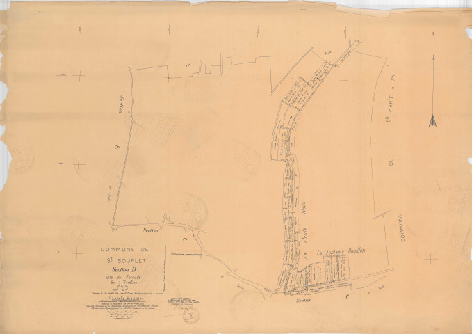 Saint-Souplet-sur-Py (51517). Section B2 échelle 1/2500, plan mis à jour pour 1919, plan non régulier (papier).