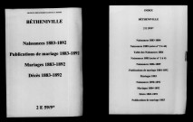 Bétheniville. Naissances, mariages, décès, publications de mariage 1883-1892