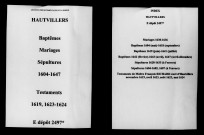 Hautvillers. Baptêmes, mariages, sépultures, testaments 1604-1647