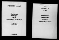 Fontaine-sur-Ay. Naissances, mariages, décès, publications de mariage 1853-1862