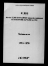 Élise. Naissances 1793-1870