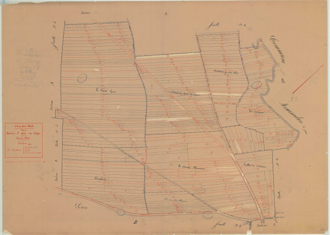 Livry-Louvercy (51326). Section A5 échelle 1/2000, plan mis à jour pour 1933, plan non régulier (papier)