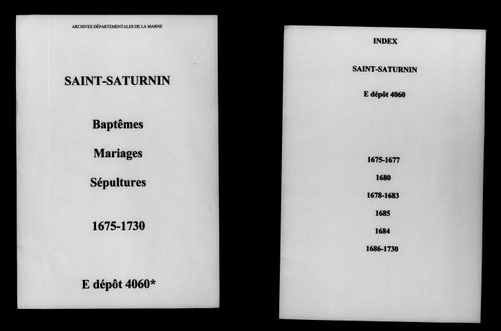 Saint-Saturnin. Baptêmes, mariages, sépultures 1675-1730