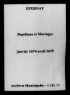 Épernay. Baptêmes, mariages 1674-1679