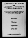 Saint-Remy-en-Bouzemont. Baptêmes, mariages, sépultures 1711-1744