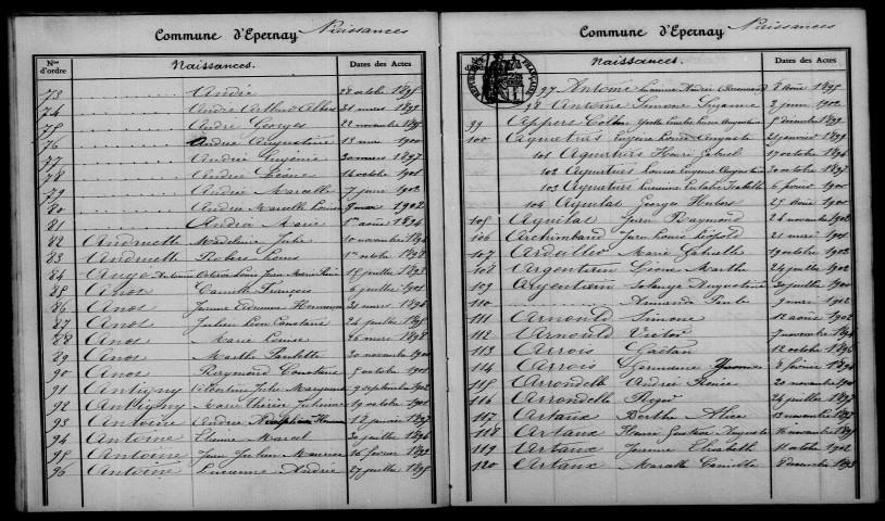 Épernay. Table décennale 1893-1902