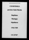 Courtisols. Saint-Martin. Baptêmes, mariages, sépultures 1763-1769