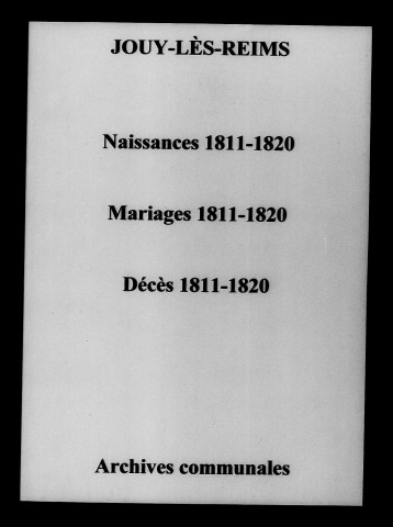 Jouy. Naissances, mariages, décès 1811-1820
