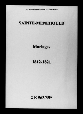 Sainte-Menehould. Mariages 1812-1821
