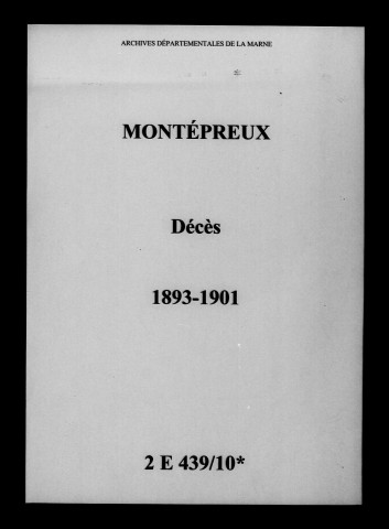 Montépreux. Décès 1893-1901