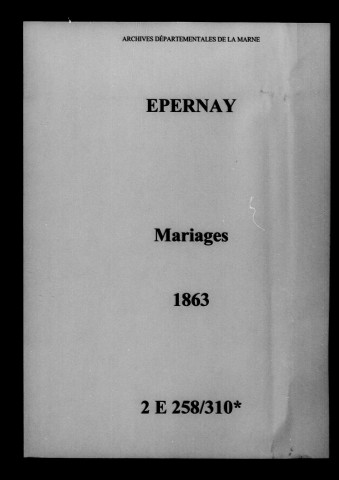Épernay. Mariages 1863