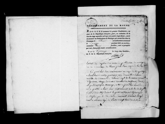 Thaas. Publications de mariage, mariages, décès an XI-1862