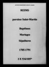 Reims. Saint-Martin. Baptêmes, mariages, sépultures 1785-1791