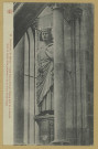 REIMS. 19. Cathédrale de Côté septentrional, statue dite de St-Louis dans la niche d'un contrefort de la Tour Nord-Ouest / L. de B.