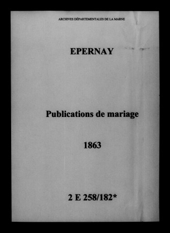Épernay. Publications de mariage 1863