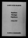 Loisy-sur-Marne. Baptêmes, mariages, sépultures 1724-1737