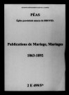 Péas. Publications de mariage, mariages 1863-1892
