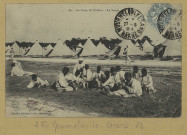 MOURMELON-LE-GRAND. 80-Au Camp de Châlons. La Soupe.
(54 - Nancyphotot. A. B. et Cie ,51Mourmelon : Lib. Militaire Guérin).[vers 1904]