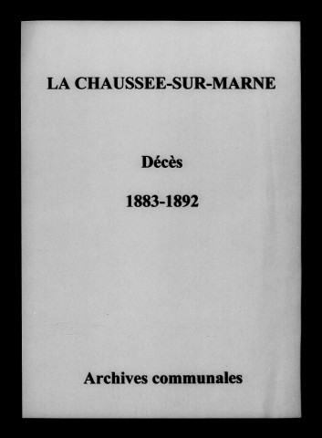 Chaussée (La). Décès 1883-1892