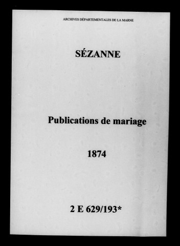 Sézanne. Publications de mariage 1874