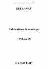 Esternay. Publications de mariage 1793-an IX