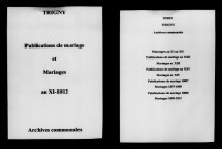 Trigny. Publications de mariage, mariages an XI-1812