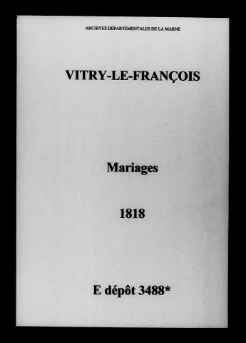 Vitry-le-François. Mariages 1818