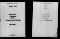 Thillois. Naissances, mariages, décès, publications de mariage 1873-1882